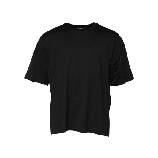 Dolce & Gabbana Black Cotton Crew Neck Short Sleeves T-shirt TSH91035-50