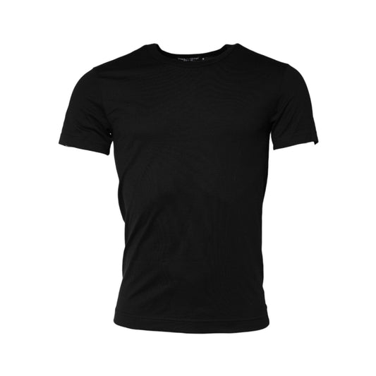 Dolce & Gabbana Black Cotton Crewneck Short Sleeves T-shirt TSH91042-44