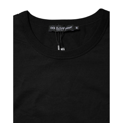 Dolce & Gabbana Black Cotton Crewneck Short Sleeves T-shirt
