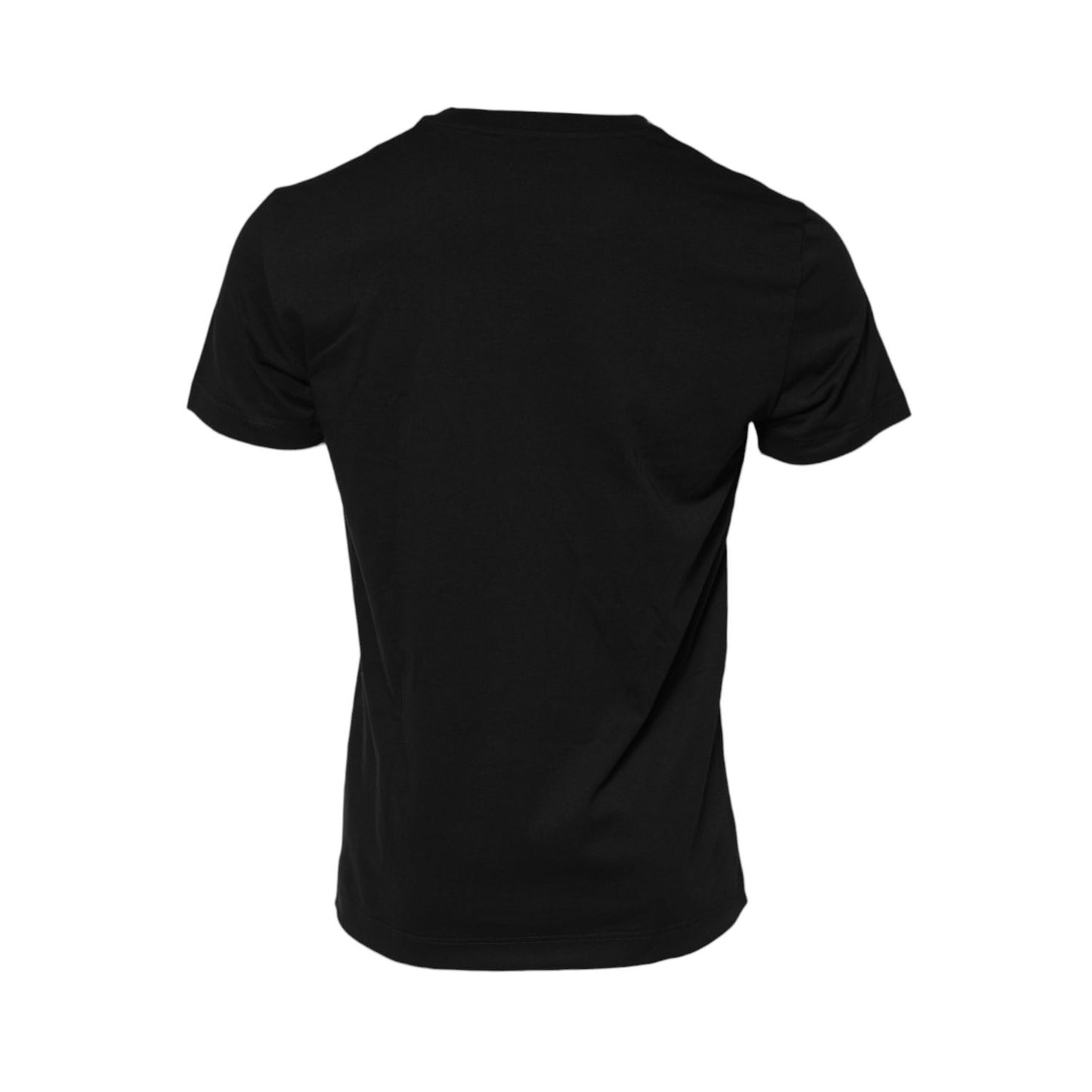 Dolce & Gabbana Black Logo Plaque Cotton Crew Neck T-shirt