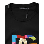 Dolce & Gabbana Black DG Logo Print Cotton Crew Neck T-shirt TSH91059-54