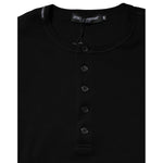 Dolce & Gabbana Black Cotton Knit Crew Neck Henley T-shirt TSH91061-48