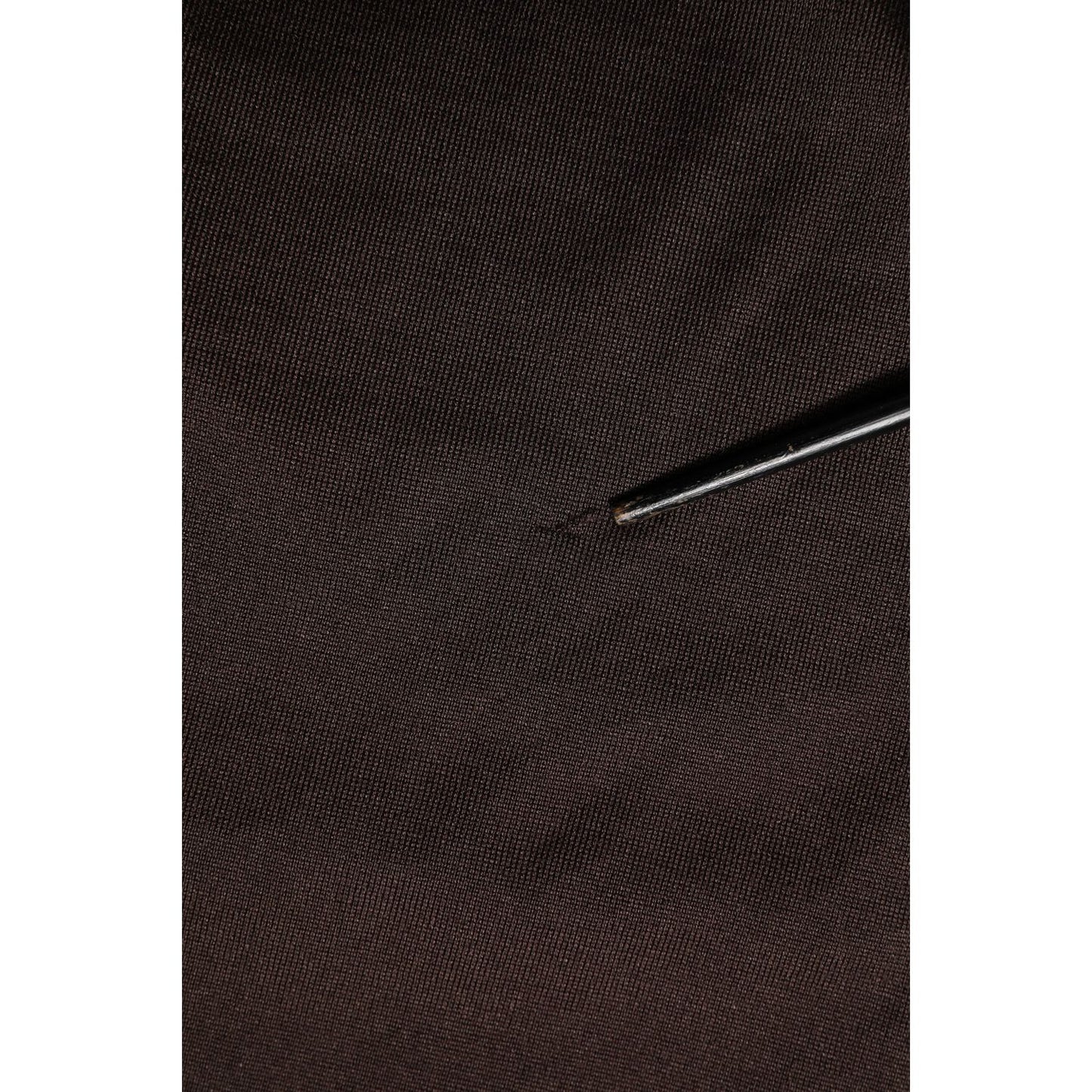 Dolce & Gabbana Brown Silk Crew Neck Short Sleeves T-shirt