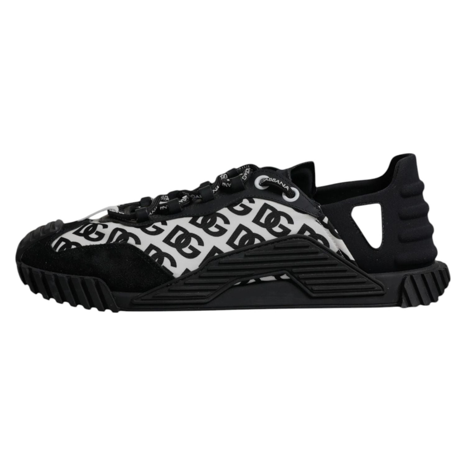 Dolce & Gabbana Black Logo Lace Up Low Top NS1 Sneakers