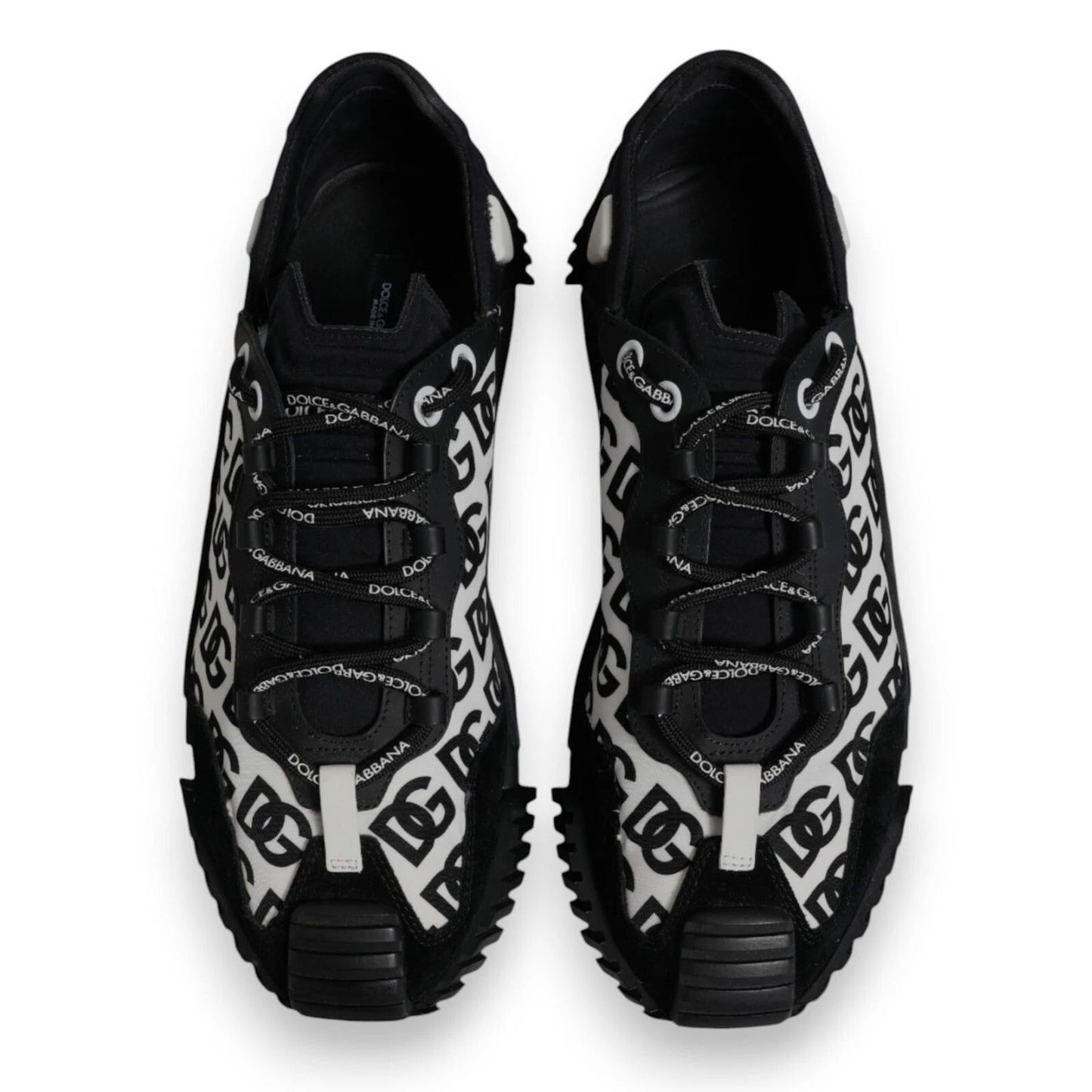Dolce & Gabbana Black Logo Lace Up Low Top NS1 Sneakers