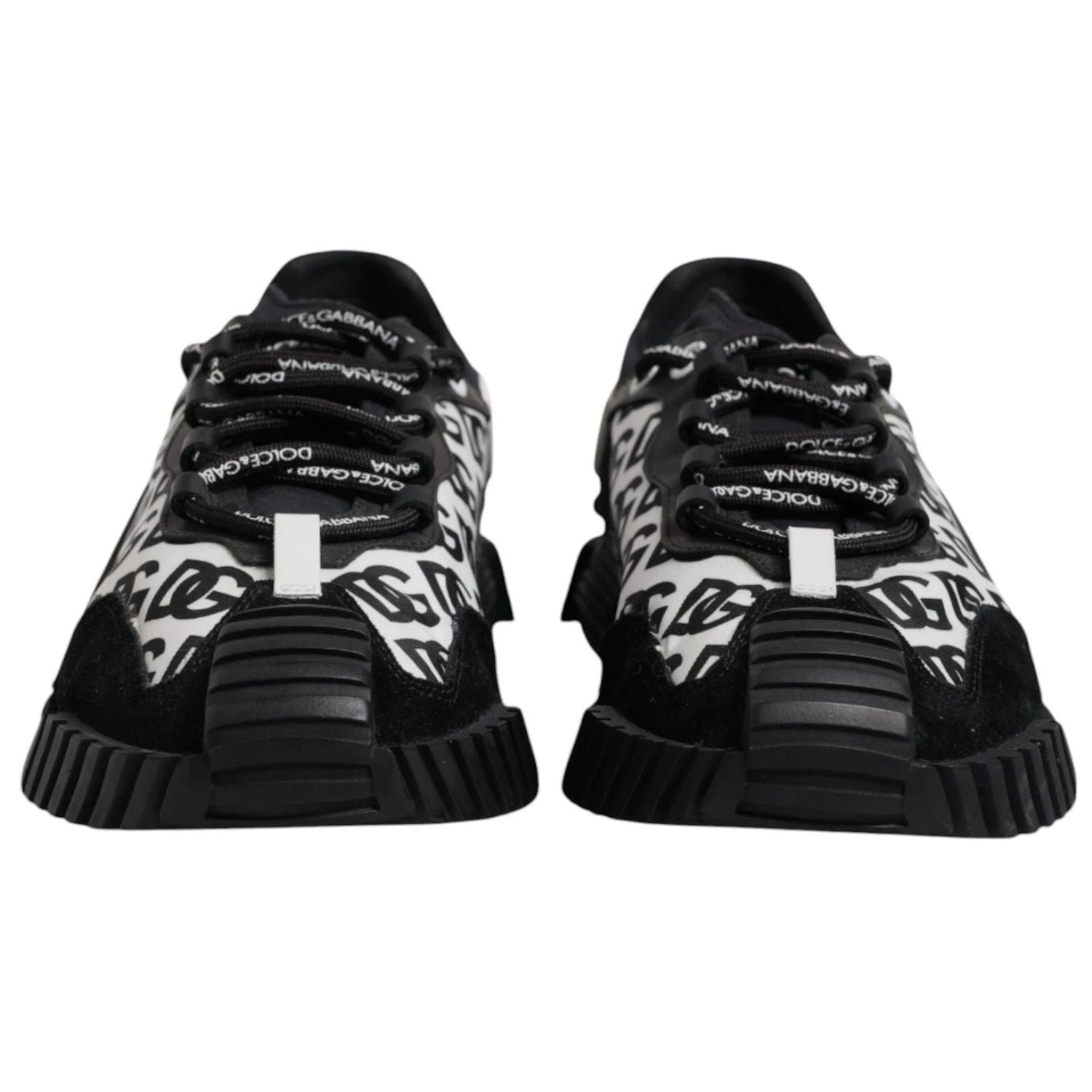 Dolce & Gabbana Black Logo Lace Up Low Top NS1 Sneakers
