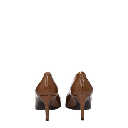 Dolce & Gabbana Brown Leather High Heel Pumps