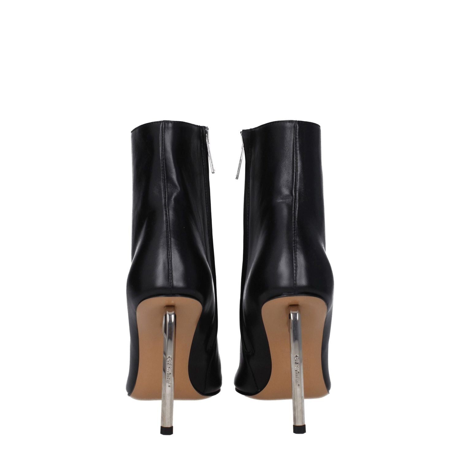 Off-White Black Leather Ankle Boots