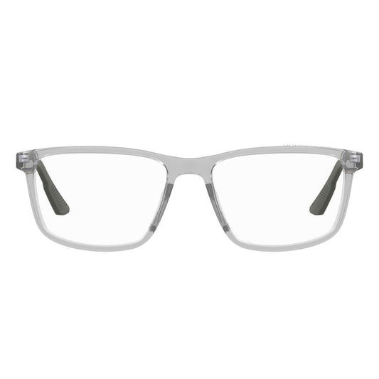 Front view of Under Armour Gray Acetate Frames featuring clear lenses and acetate construction for men.