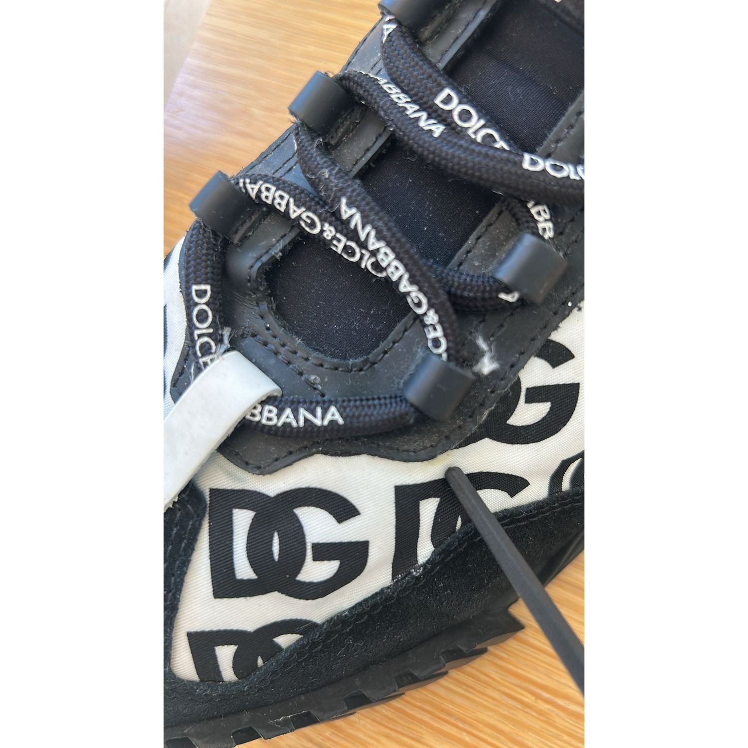 Dolce & Gabbana Black Logo Lace Up Low Top NS1 Sneakers Shoes