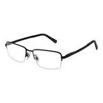 Land Rover Black Men Glasses Frame, half-rim stainless steel, 55-17-145 size, 100% UVA & UVB, black color, browline style, demo lenses included.