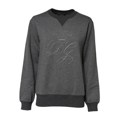 Dolce & Gabbana Gray DG Logo Embroidered Pullover Sweater