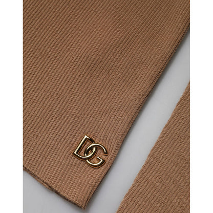 Dolce & Gabbana Brown Knit Long Sleeves Turtleneck Sweater