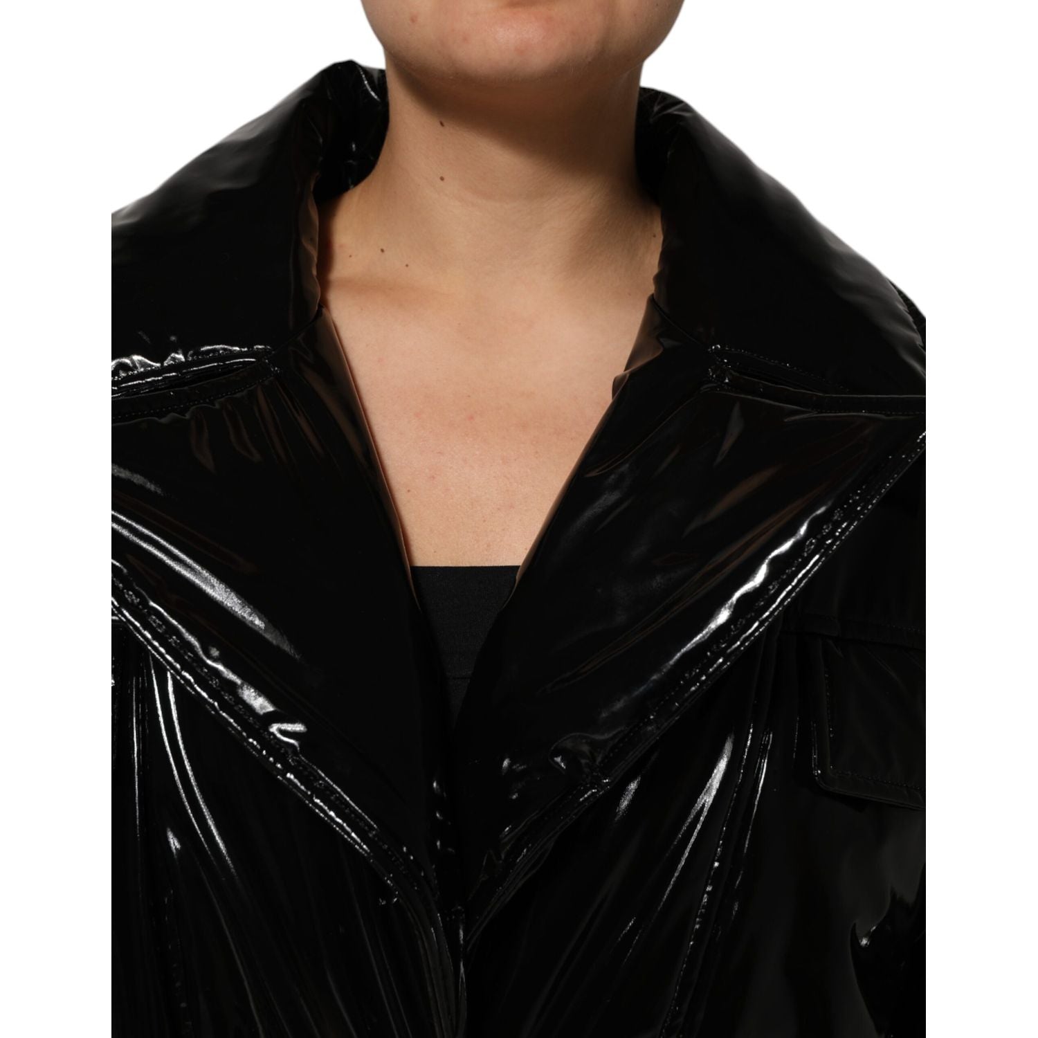 Dolce & Gabbana Polyester Black Quilted Puffer Coat  Jacket