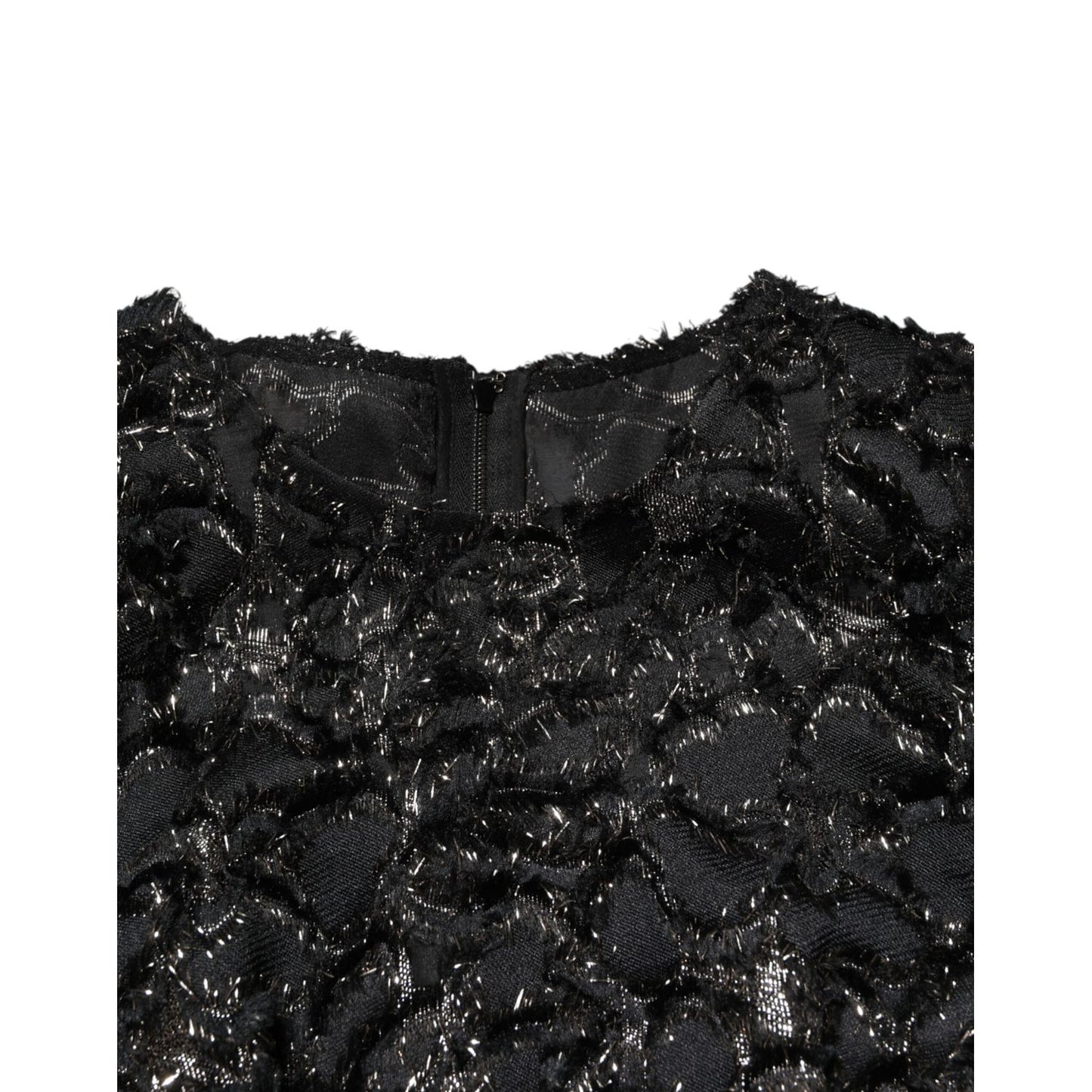 Dolce & Gabbana Black Sequin Bouclé Tweed Sheath Dress