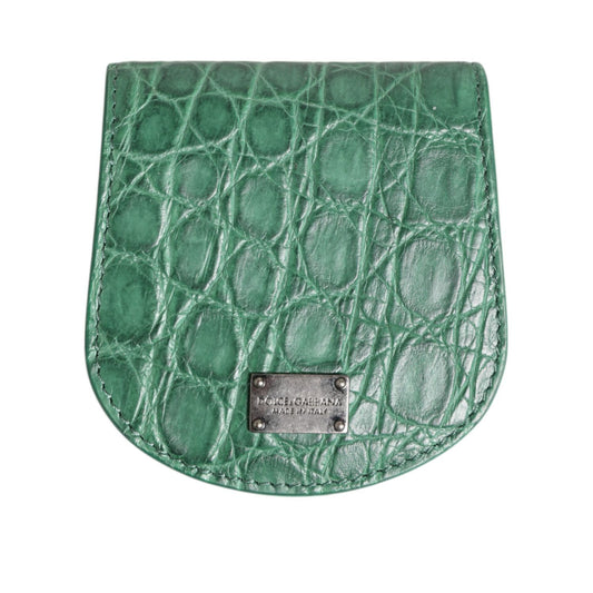 Dolce & Gabbana Green Exotic Skin Coin Condom Case Holder Pocket Wallet