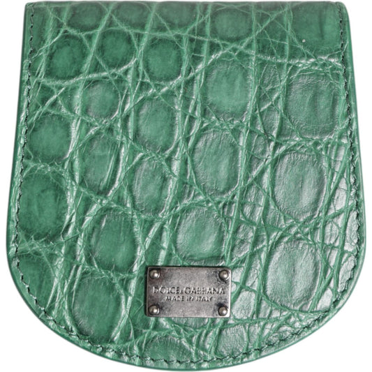 Dolce & Gabbana Green Exotic Skin Coin Condom Case Holder Pocket Wallet SMY10705