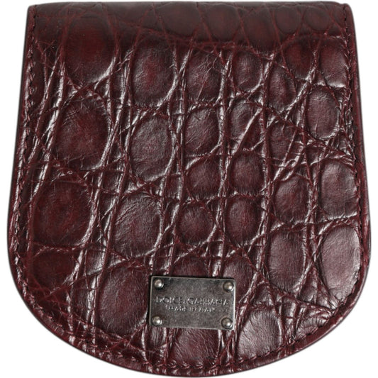Dolce & Gabbana Burgundy Exotic Skin Coin Condom Case Holder Pocket Wallet SMY10707