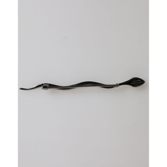 Dolce & Gabbana Black Brass Crystal Spilla Serpente Mens Brooch Pin