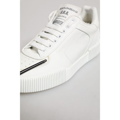 Dolce & Gabbana White Miami Leather Low Top Sneakers Shoes