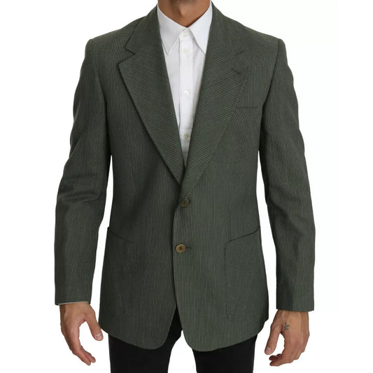 Romeo Gigli Green Linen Blazer One Piece Single Breasted Jacket