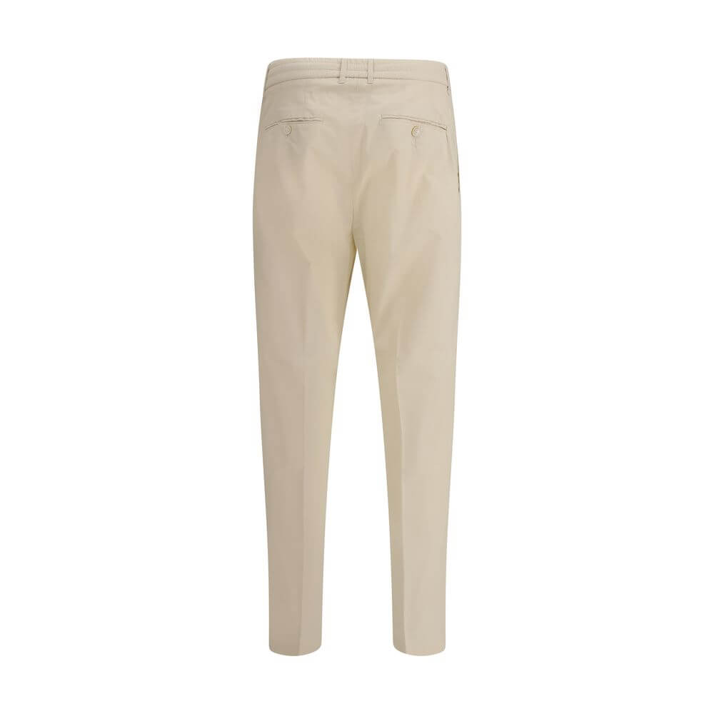 Cruna Beige Cotton Casual Pants