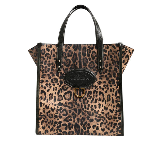 Dolce & Gabbana Multicolor Leopard Shopping Tote Shoulder Women Borse Bag