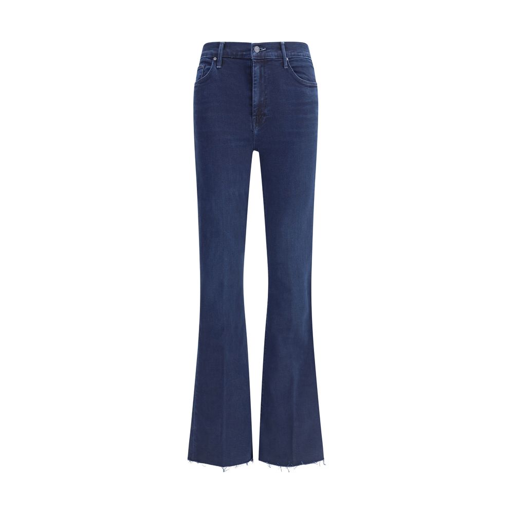 Mother Denim Blue Cotton Cropped Jeans