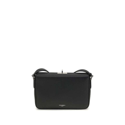 Dolce & Gabbana Black Calf Leather Bos Taurus Shoulder Bag
