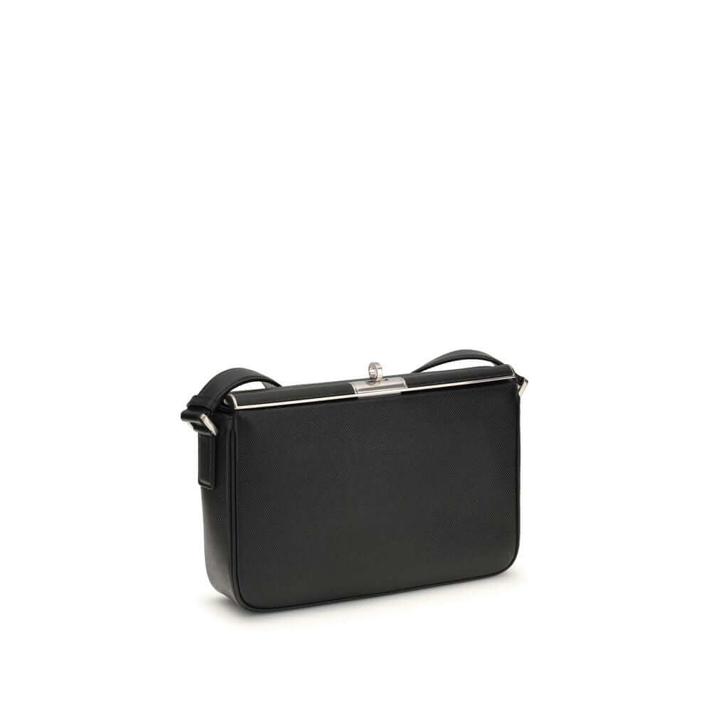 Dolce & Gabbana Black Calf Leather Bos Taurus Shoulder Bag