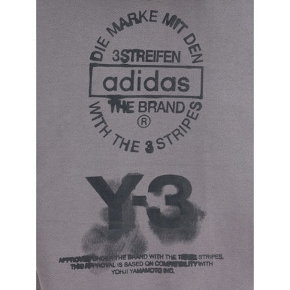 Y-3 Gray Cotton Sweatshirt with graphic logo and avant-garde style.