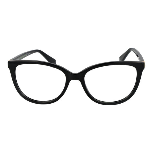 Polaroid Black Unisex Glasses Frame, full-rim polyamide rectangle design with demo plastic lenses in black color.