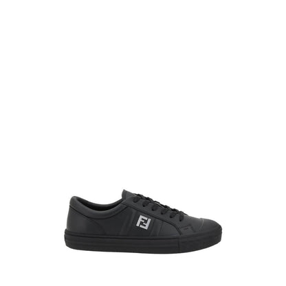 Fendi Black Calf Leather Bos Taurus Athletic Sneakers