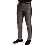 Dolce & Gabbana Gray Silk Metallic Men Dress Trouser Pants PAN73329-48