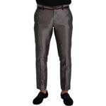 Dolce & Gabbana Gray Silk Metallic Men Dress Trouser Pants PAN73329-48