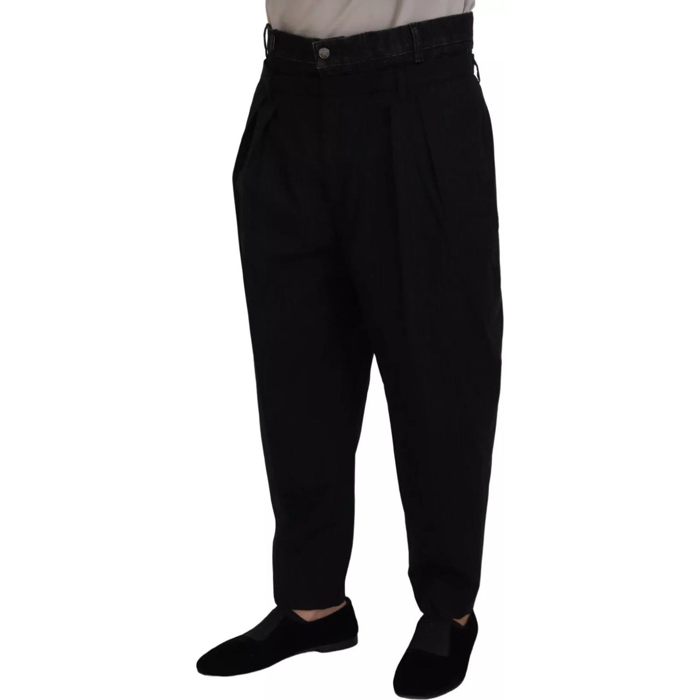 Dolce & Gabbana Black CottonStretch Loose DenimTrouser Jeans