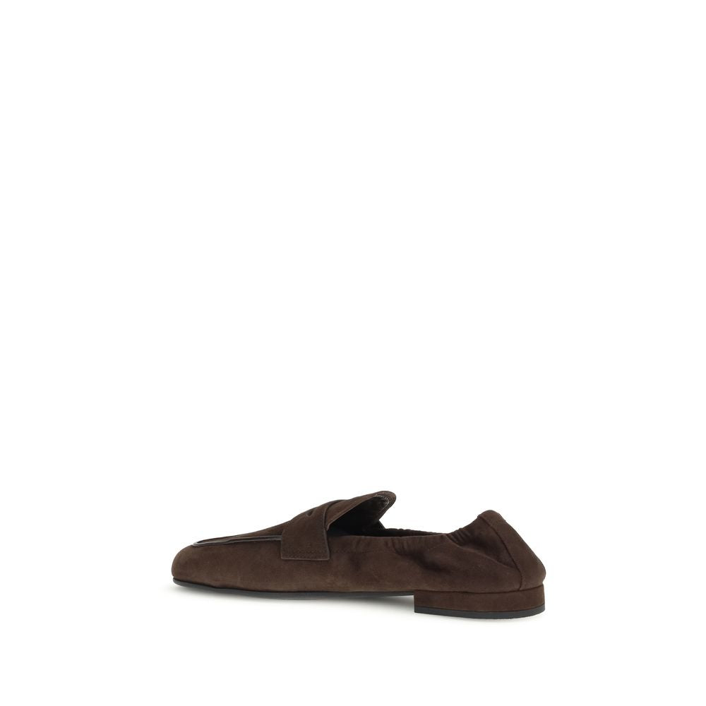 Prada Brown Lamb Ovis Aries Aries Slip-On Loafers