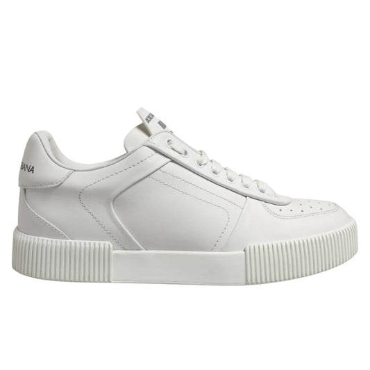 Dolce & Gabbana White Miami Leather Low Top Men Sneakers Shoes