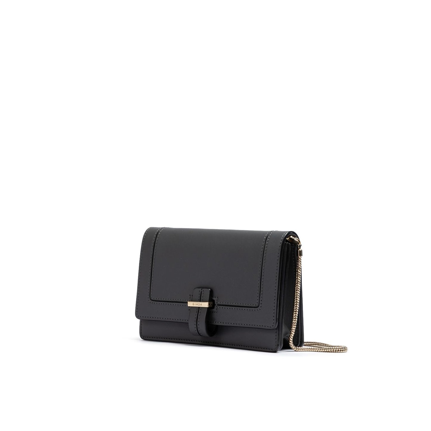 Giada Dark Grey Leather Clutch Bag