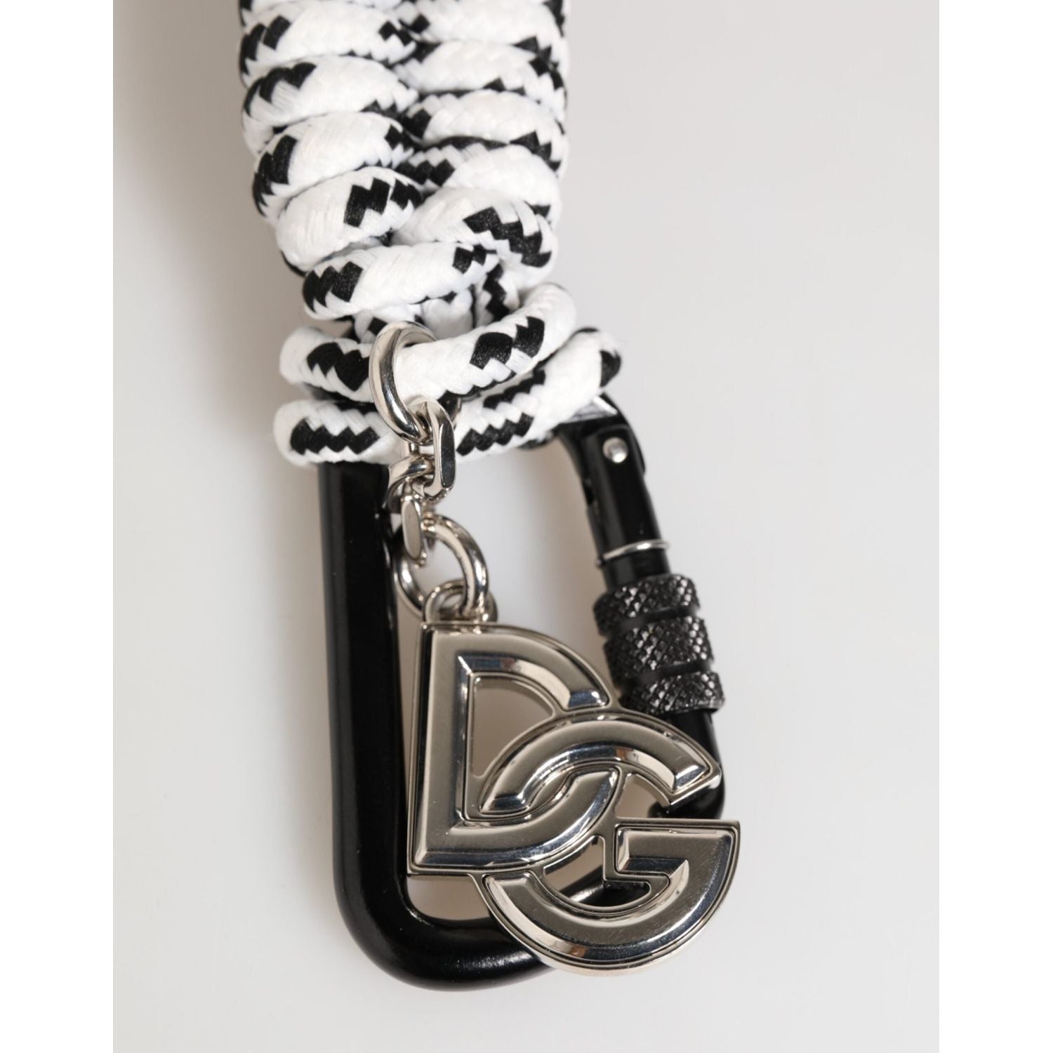 Dolce & Gabbana Multicolor Polyester Tape String DG Logo Keychain Keyring