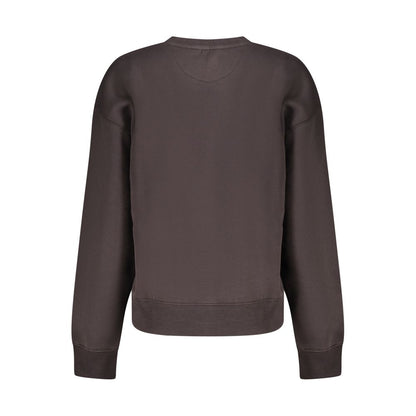 Back view of Pepe Jeans Black Cotton Women Sweater featuring long sleeves and crew neck.