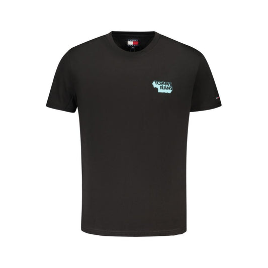 Tommy Hilfiger Black Cotton Men T-Shirt TO-39464-S