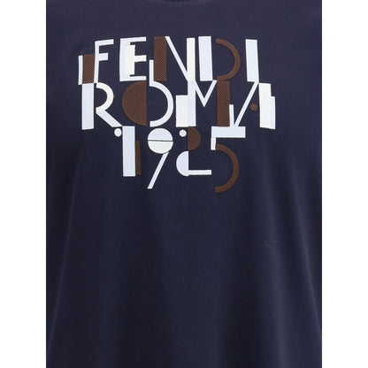 Fendi Blue Cotton T-Shirt