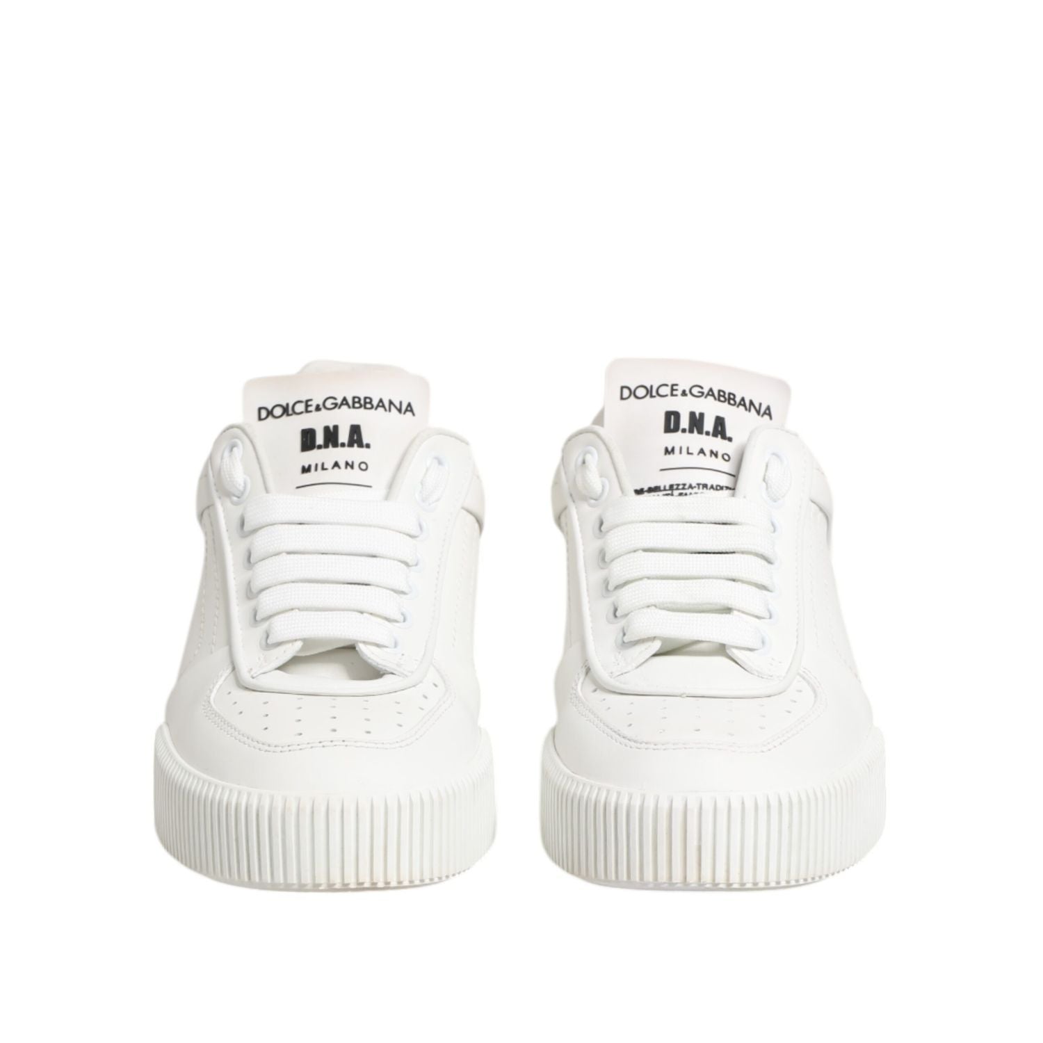 Dolce & Gabbana White Miami Leather Low Top Sneakers Shoes