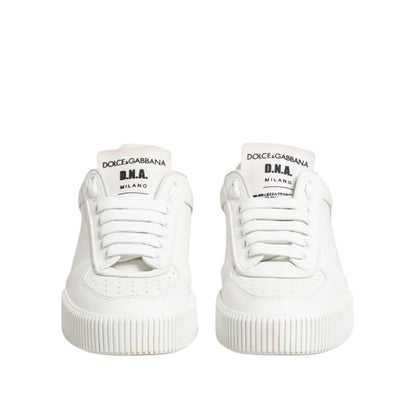 Dolce & Gabbana White Miami Leather Low Top Sneakers Shoes