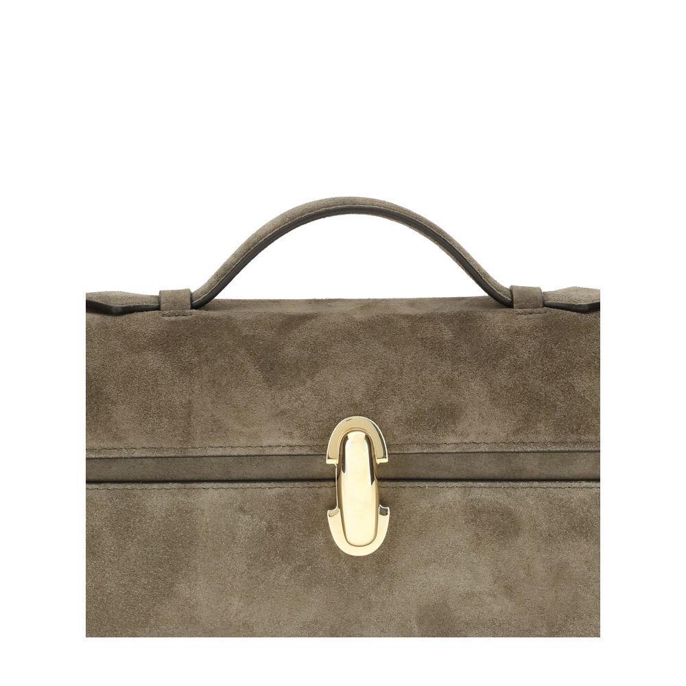 Front view with bag zipped and handles upright.