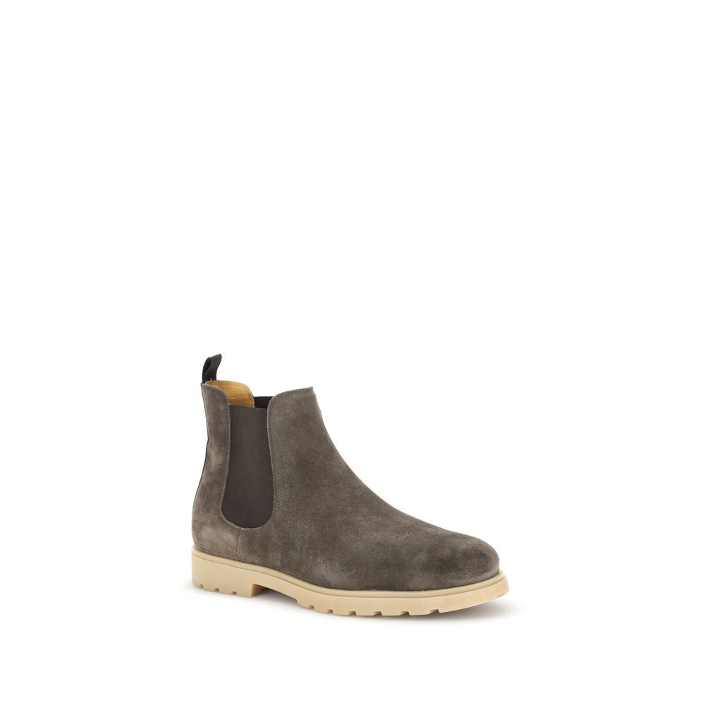 Kiton Brown Rubber Chelsea Boots