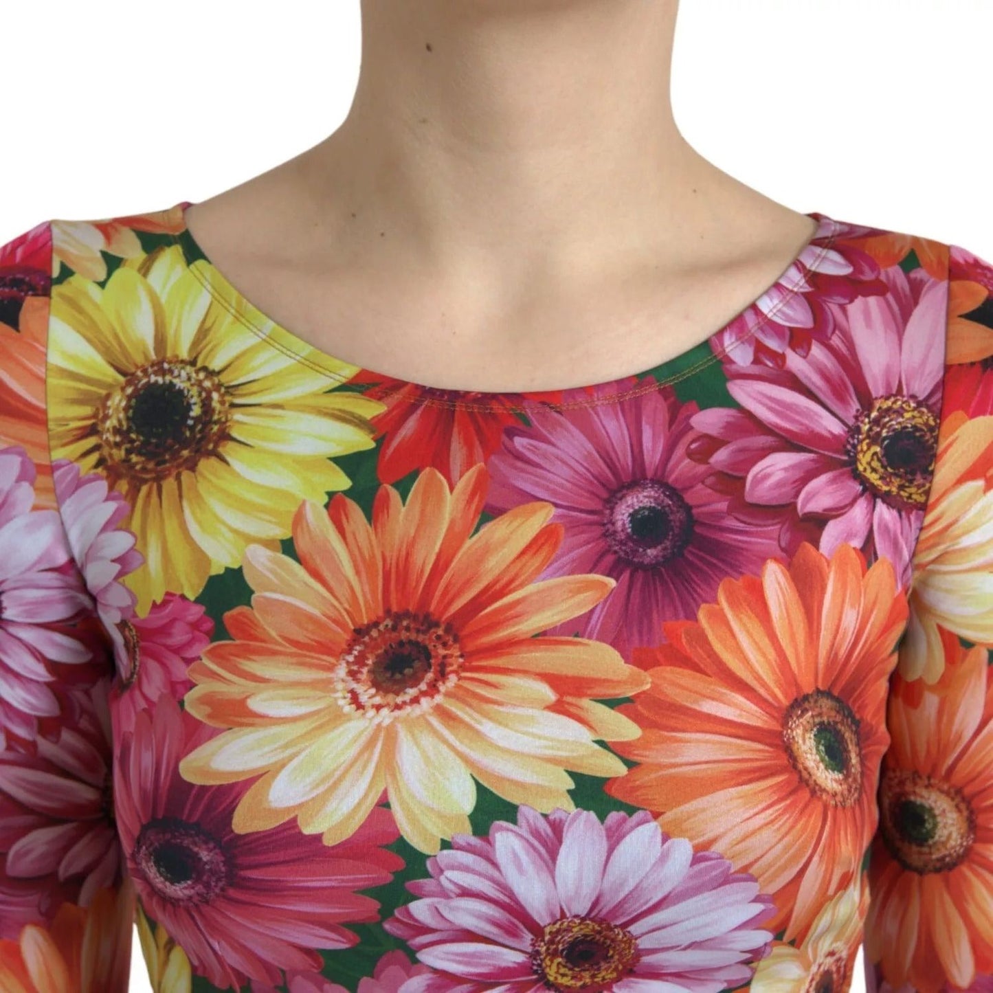 Dolce & Gabbana Multicolor Floral Print Sheath Mini Dress DR281023-40