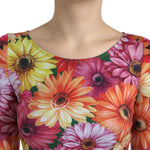 Dolce & Gabbana Multicolor Floral Print Sheath Mini Dress DR281023-40