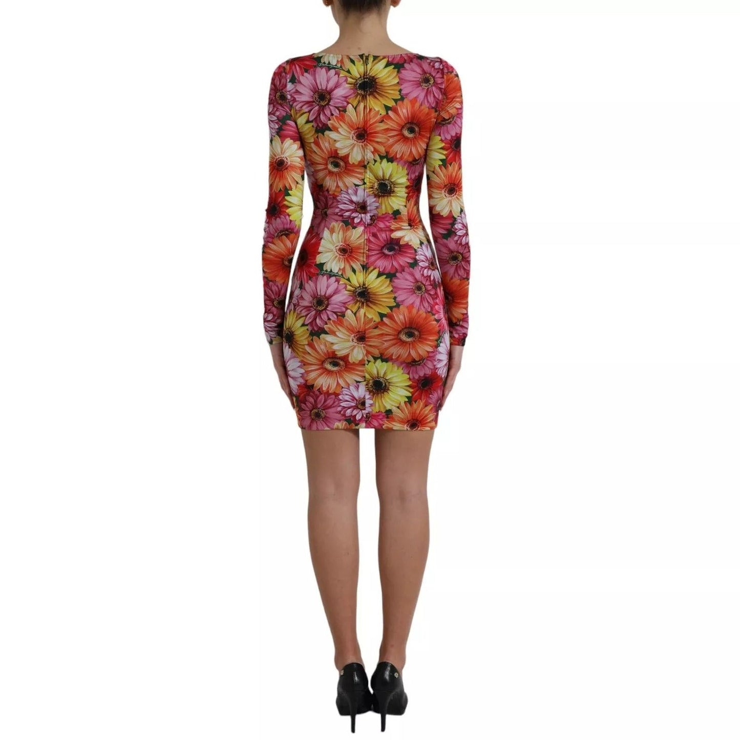 Dolce & Gabbana Multicolor Floral Print Sheath Mini Dress DR281023-40